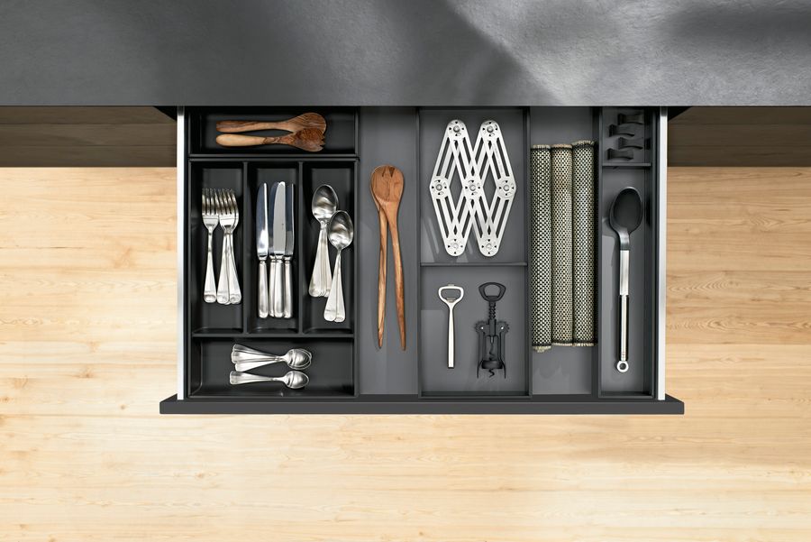 AMBIA-LINE in steel design: Drawer cutlery insert