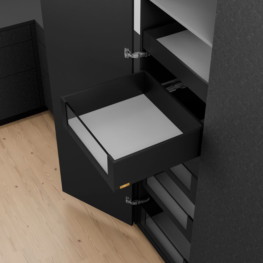 LEGRABOX pure inner pull-out: front piece with high design element