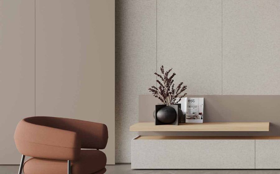Lounge with a sideboard and wall units in S Collection decors